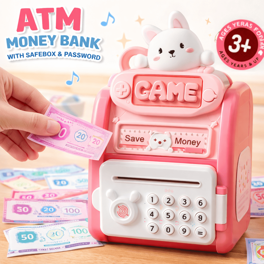 Kids Bunny Electronic Password Piggy Bank – Smart Money Saving Box for Children