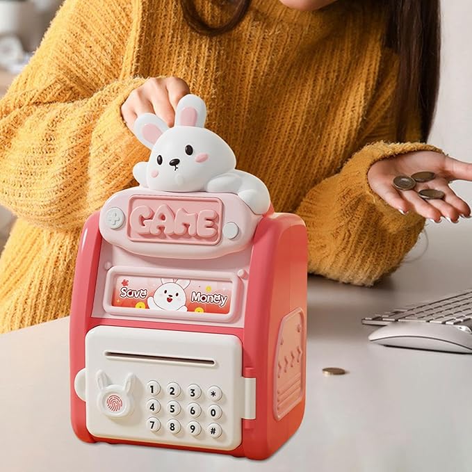 Kids Bunny Electronic Password Piggy Bank – Smart Money Saving Box for Children