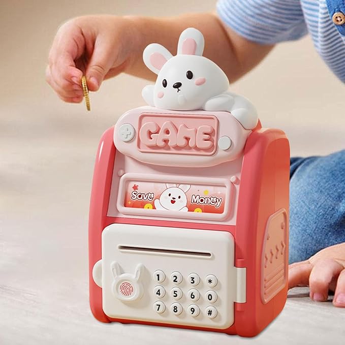 Kids Bunny Electronic Password Piggy Bank – Smart Money Saving Box for Children