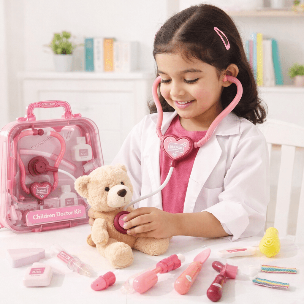 Kids Doctor Play Set with Carry Case – Pretend Medical Kit with Light
