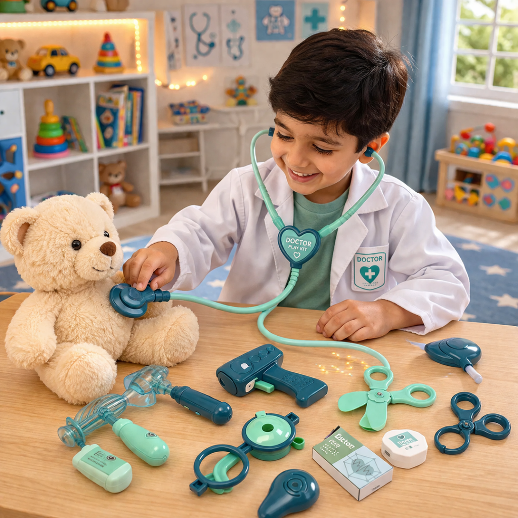 Kids Doctor Play Set with Carry Case – Pretend Medical Kit with Light