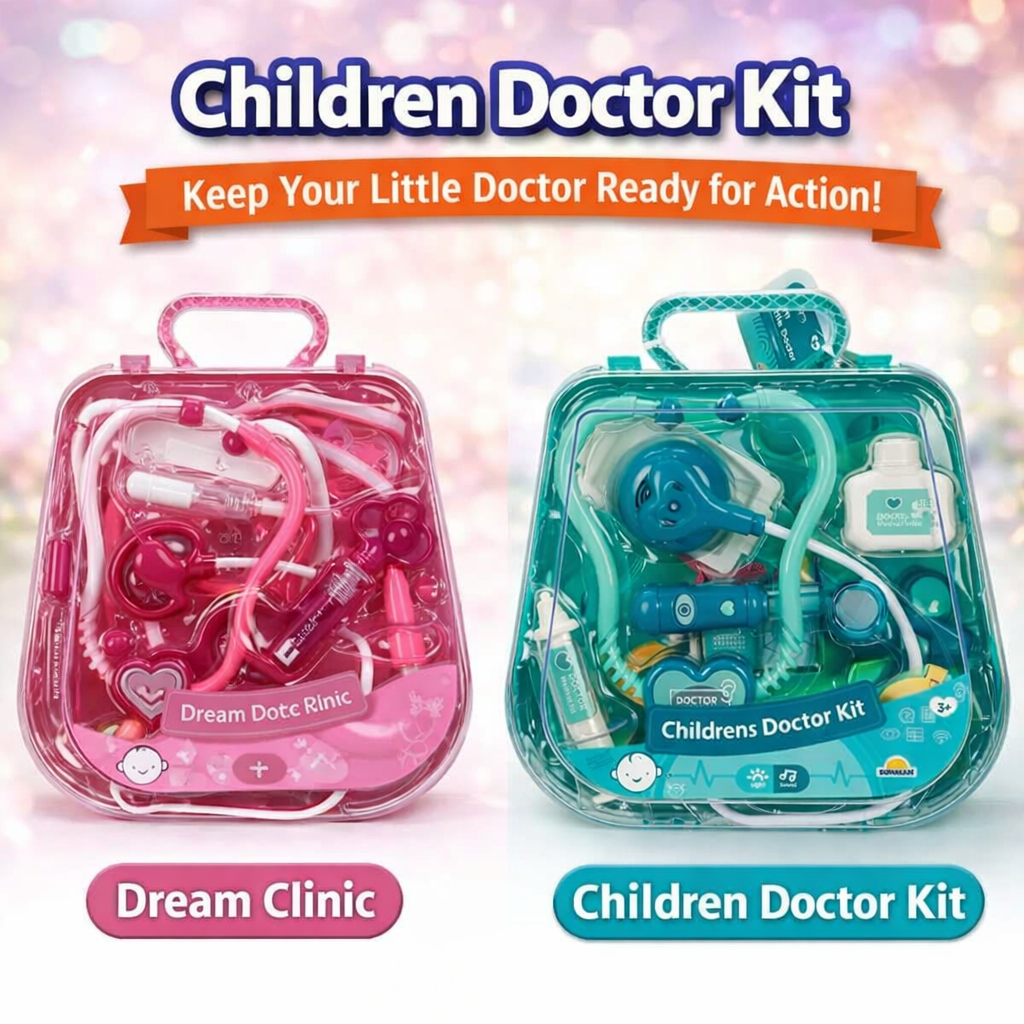 Kids Doctor Play Set with Carry Case – Pretend Medical Kit with Light