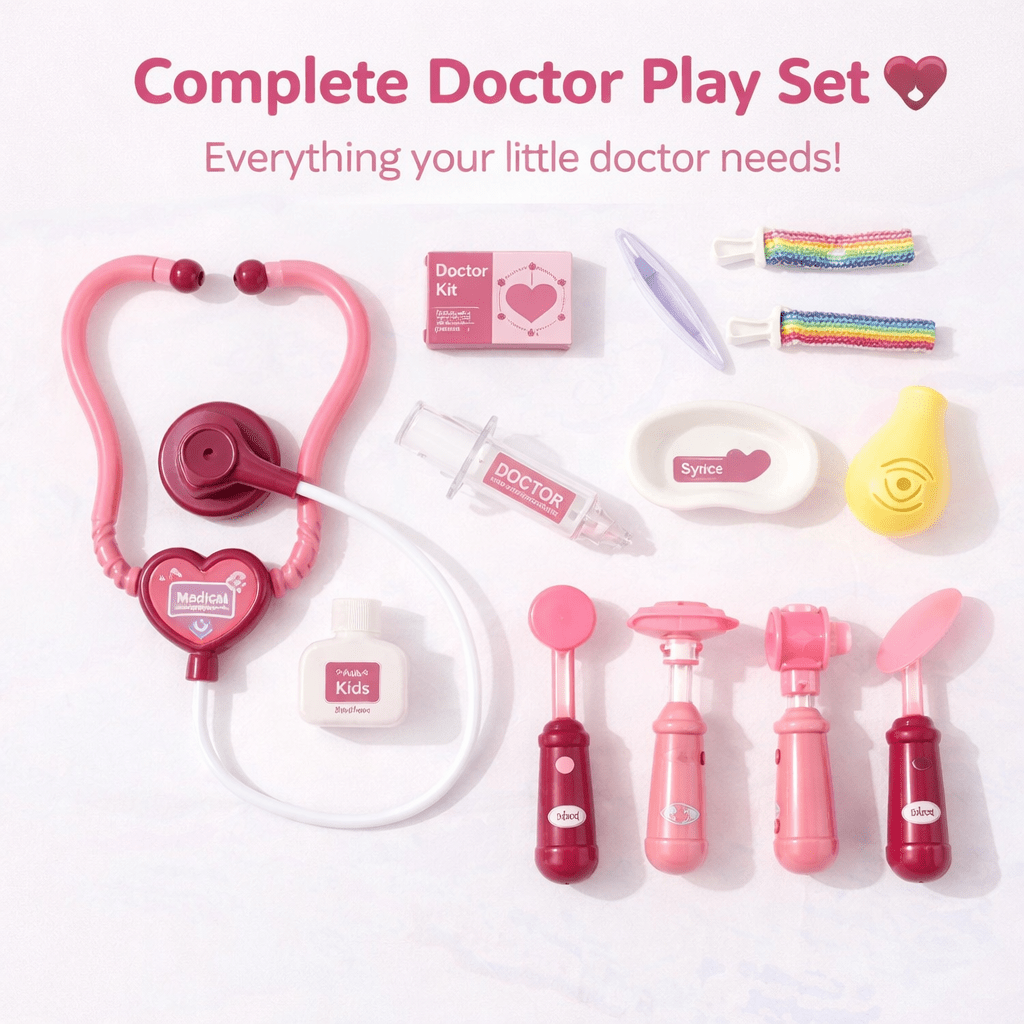 Kids Doctor Play Set with Carry Case – Pretend Medical Kit with Light