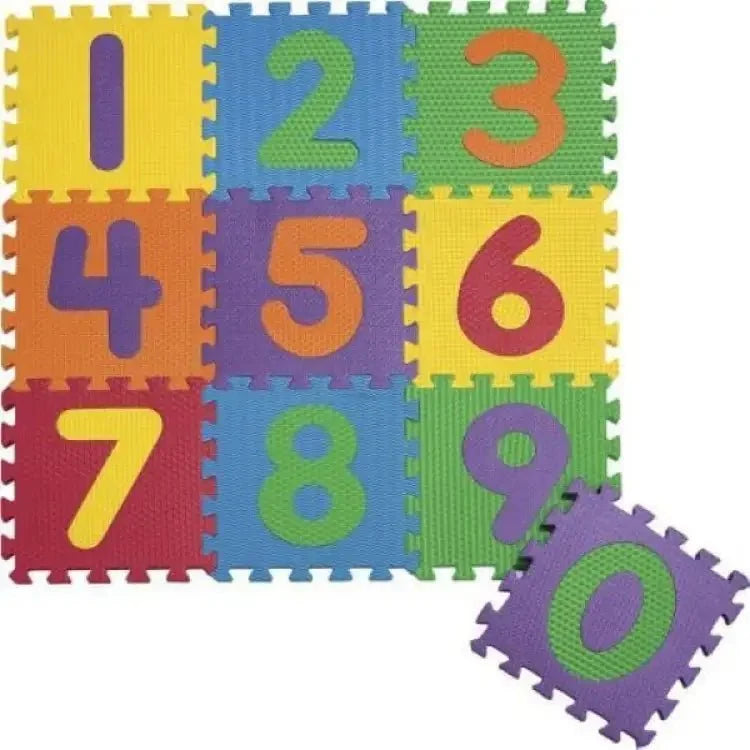 Kids Playing Foam Mat of Number Puzzle Pieces | 10 Tiles