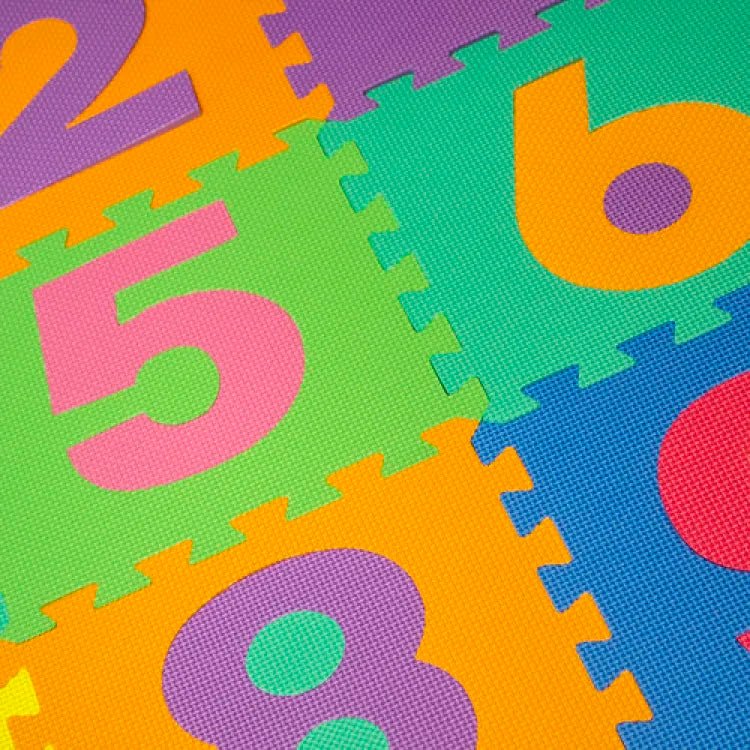 Kids Playing Foam Mat of Number Puzzle Pieces | 10 Tiles