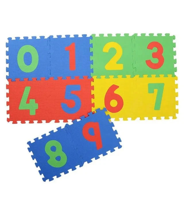 Kids Playing Foam Mat of Number Puzzle Pieces | 10 Tiles