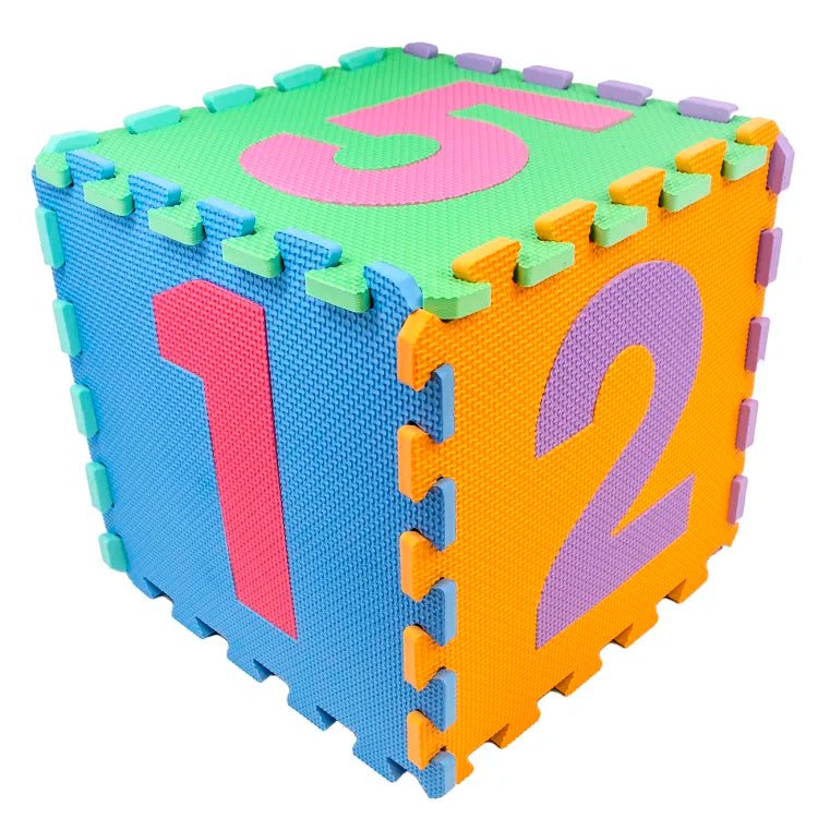 Kids Playing Foam Mat of Number Puzzle Pieces | 10 Tiles