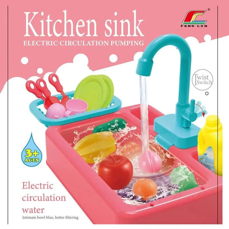 Realistic Kitchen Sink Set with Cute Accessories