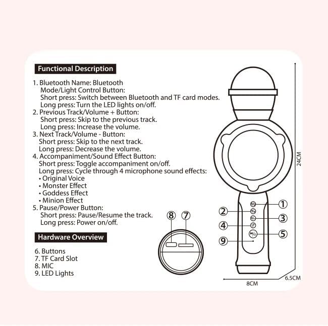 LED Bluetooth Karaoke Microphone – Fun Singing & Music Play