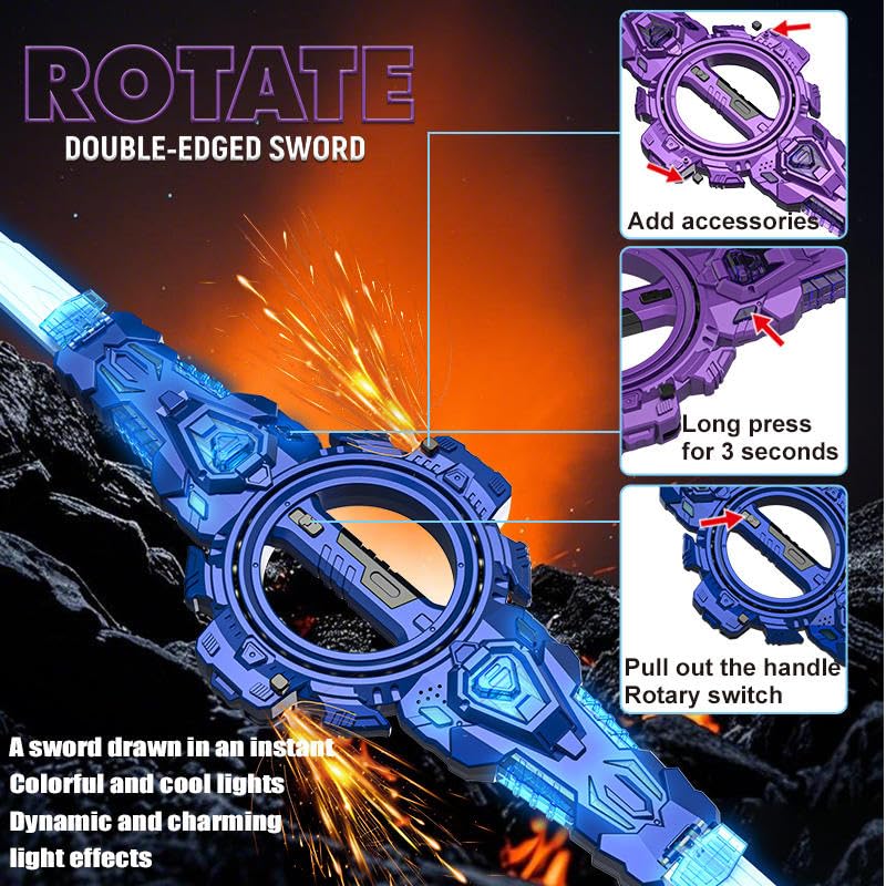 Electric Gyro Light Sword – 360° Spinning LED Action Blade