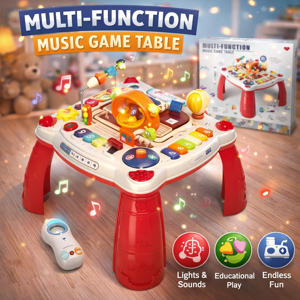2 in 1 Light & Music Multifunctional Game Table – Interactive Activity Play Station