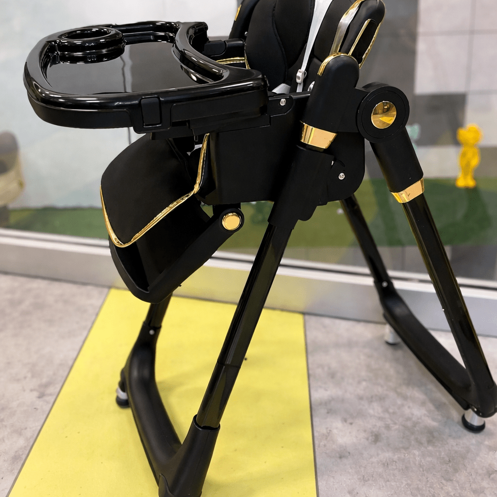 Luxury Adjustable Baby Feeding High Chair with Safety Harness & Storage Basket