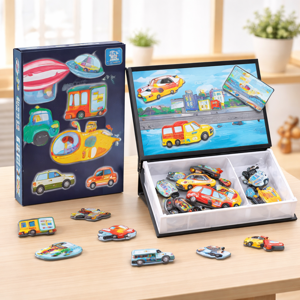 Magnetic Traffic Busy Book | 71 PCS – Creative Vehicle Matching & Learning Play
