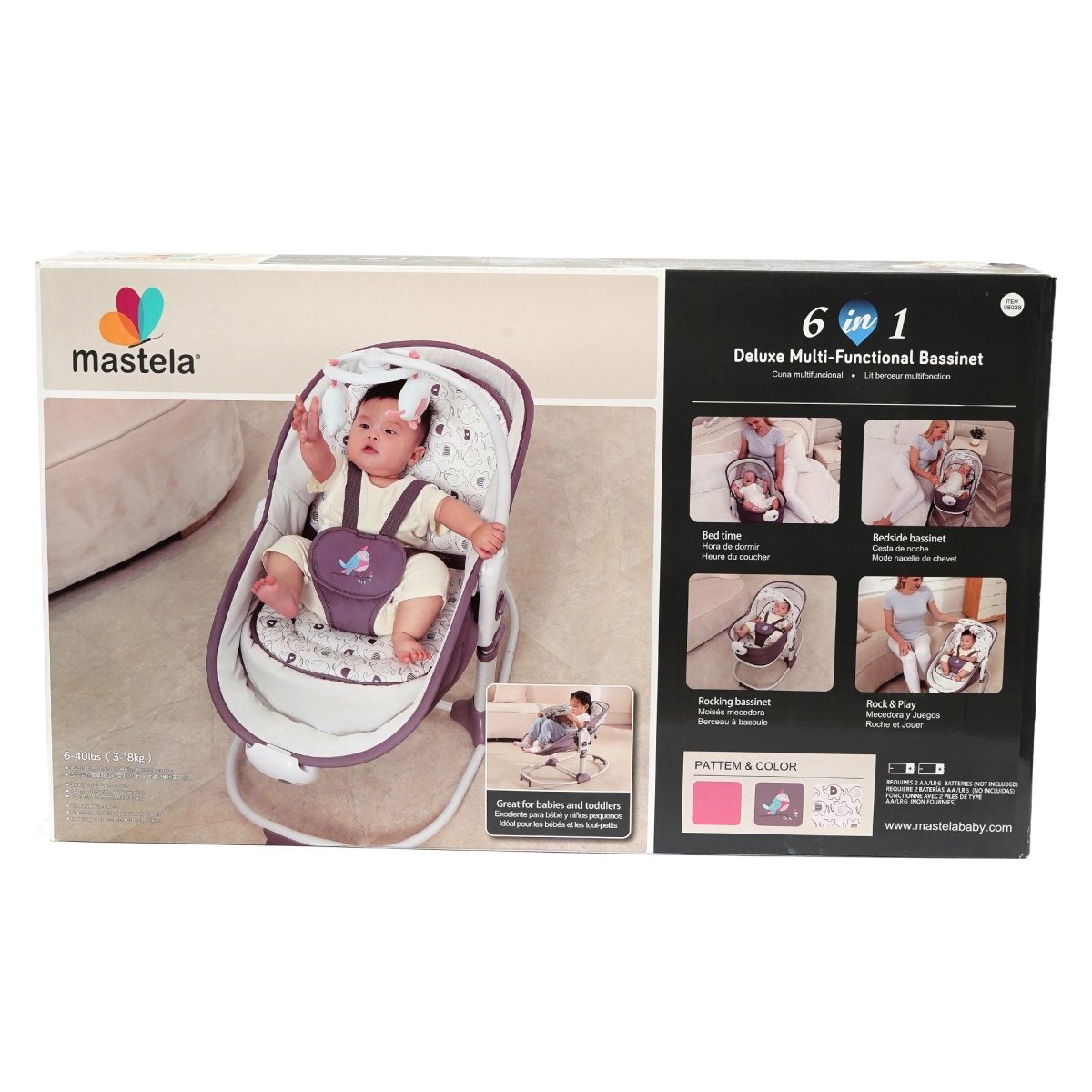 Mastela 6 in 1 Deluxe Multifunction Bassinet Rocker