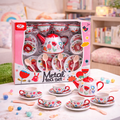 Metal Tea Set for Kids – Pretend Play Tea Party Set with Cups & Kettle