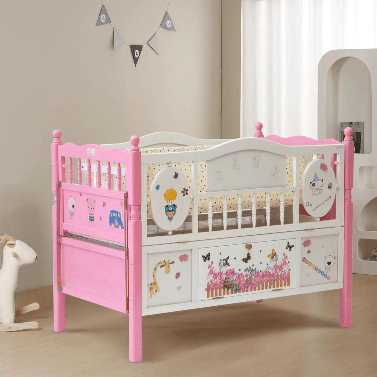 Modern Baby Cott with Safety Rails for Your Little One
