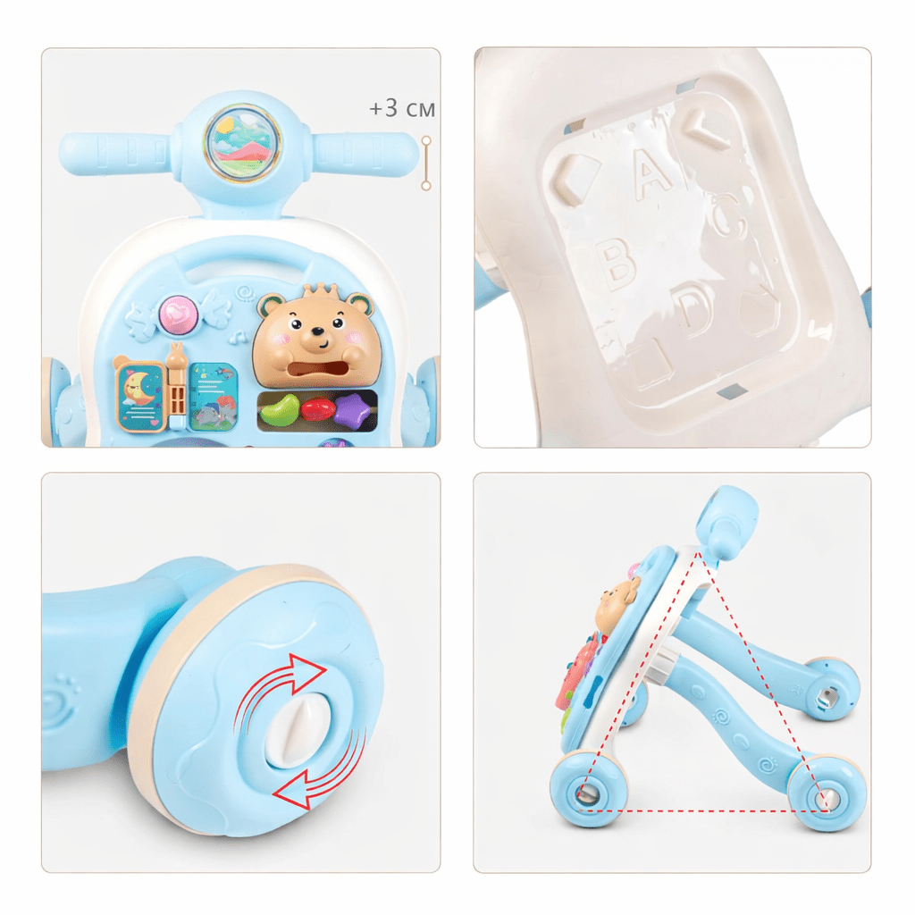 4-in-1 Baby Push Walker With Activity Table & Learning Center