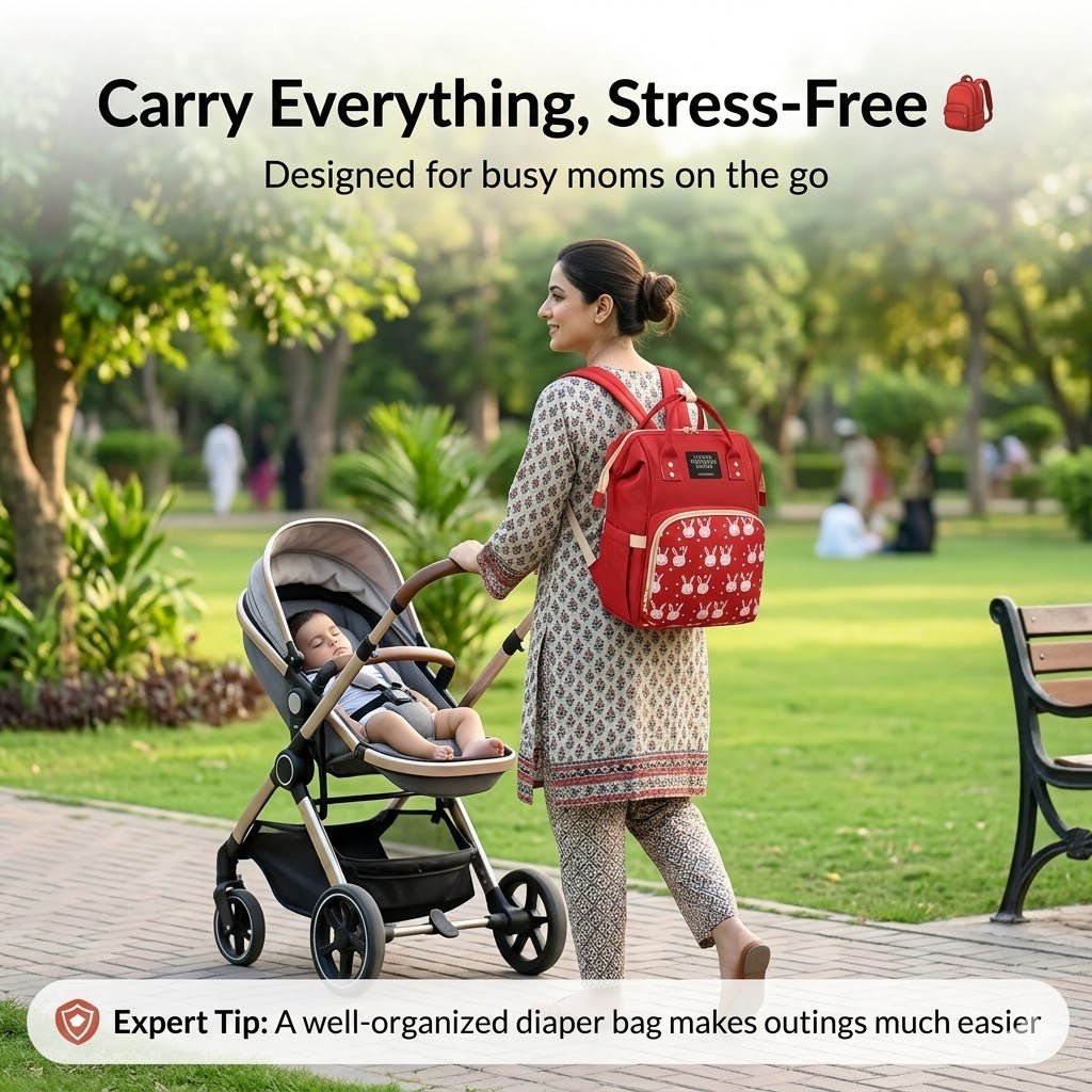 Multi-Functional Mommy Backpack – Large Capacity Diaper Bag with Cute Bunny Design