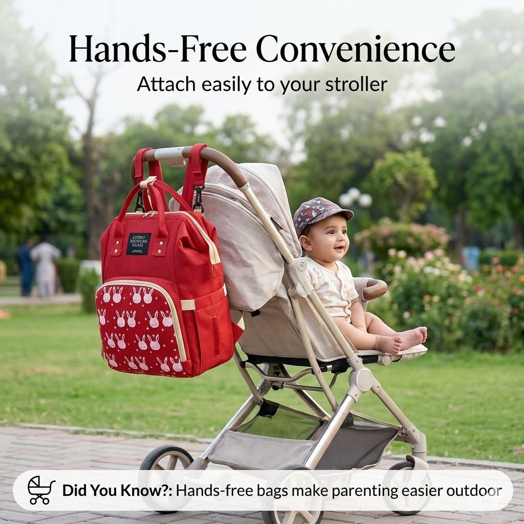 Multi-Functional Mommy Backpack – Large Capacity Diaper Bag with Cute Bunny Design