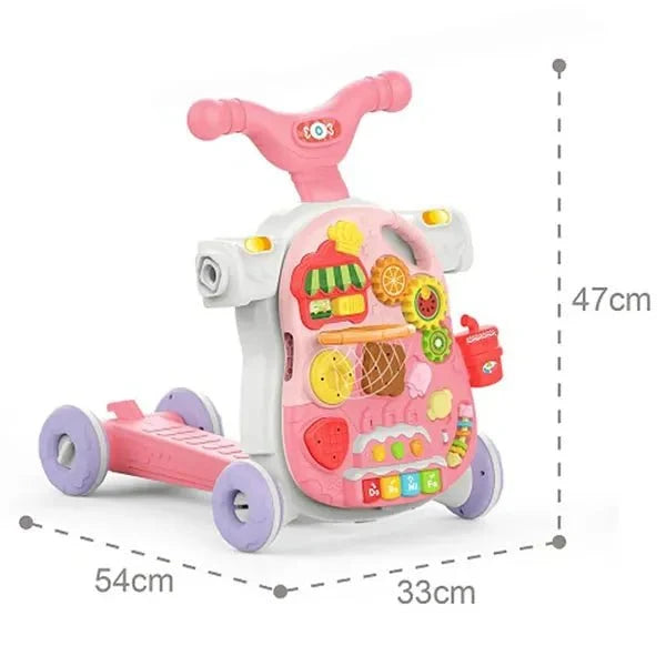 Multifunction 4 in 1 Baby Walker – Activity Table, Scooter & Ride-On Learning Walker