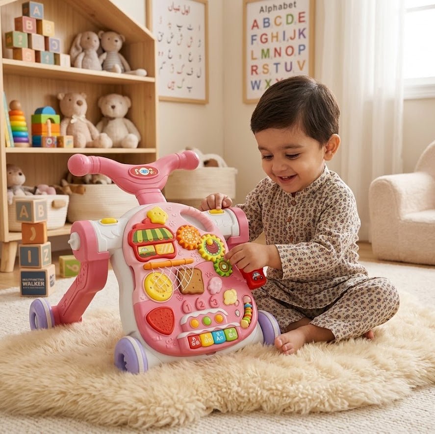 Multifunction 4 in 1 Baby Walker – Activity Table, Scooter & Ride-On Learning Walker