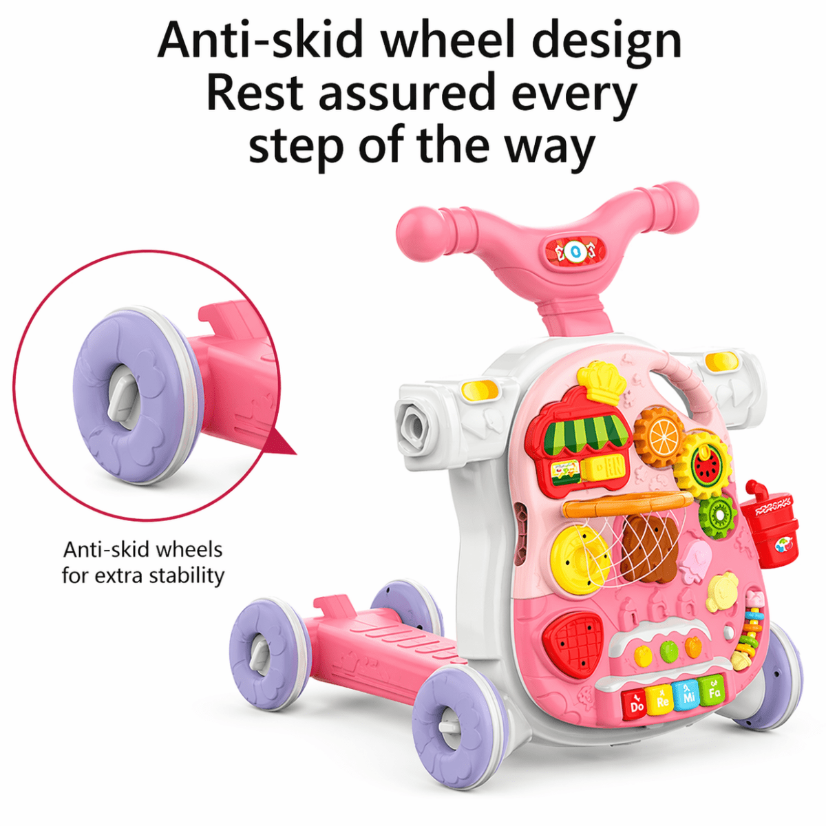 Multifunction 4 in 1 Baby Walker – Activity Table, Scooter & Ride-On Learning Walker