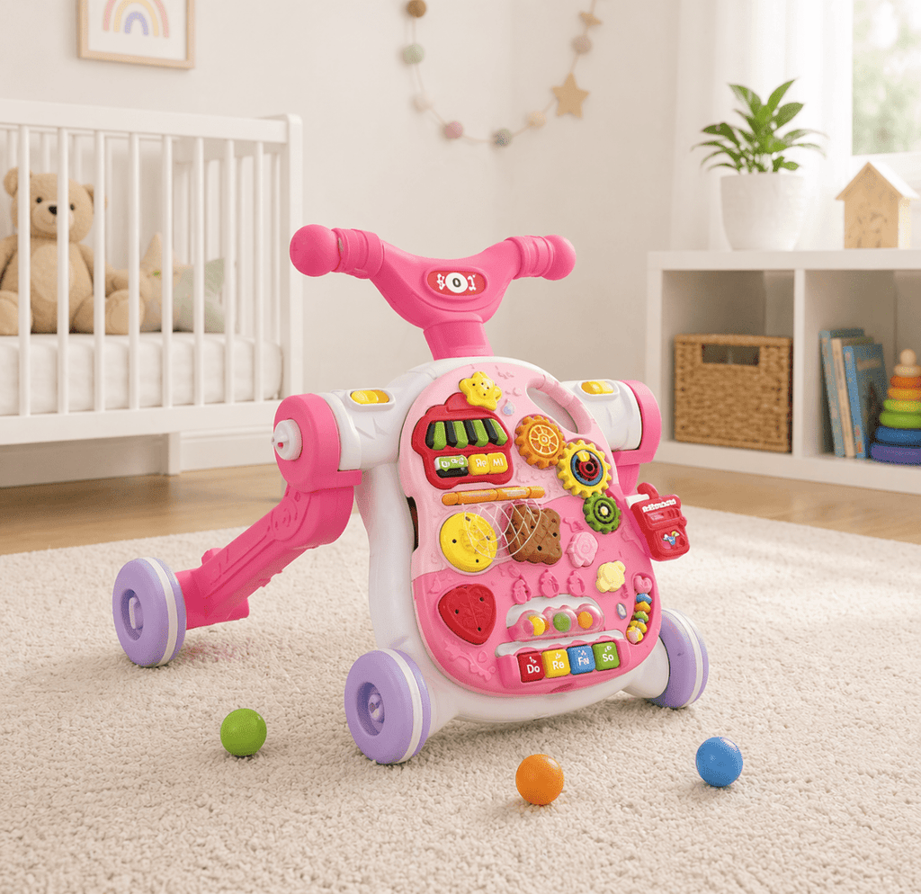 Multifunction 4 in 1 Baby Walker – Activity Table, Scooter & Ride-On Learning Walker