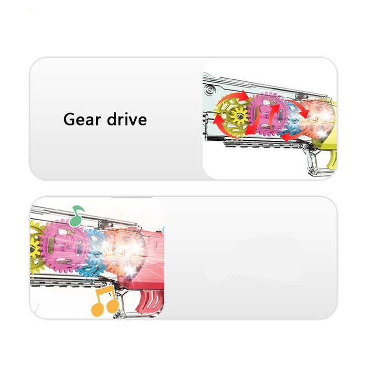 Musical Toy Gun With Spinning Gears