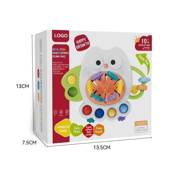 Owl Shaped Pull String Educational Ball for Kids