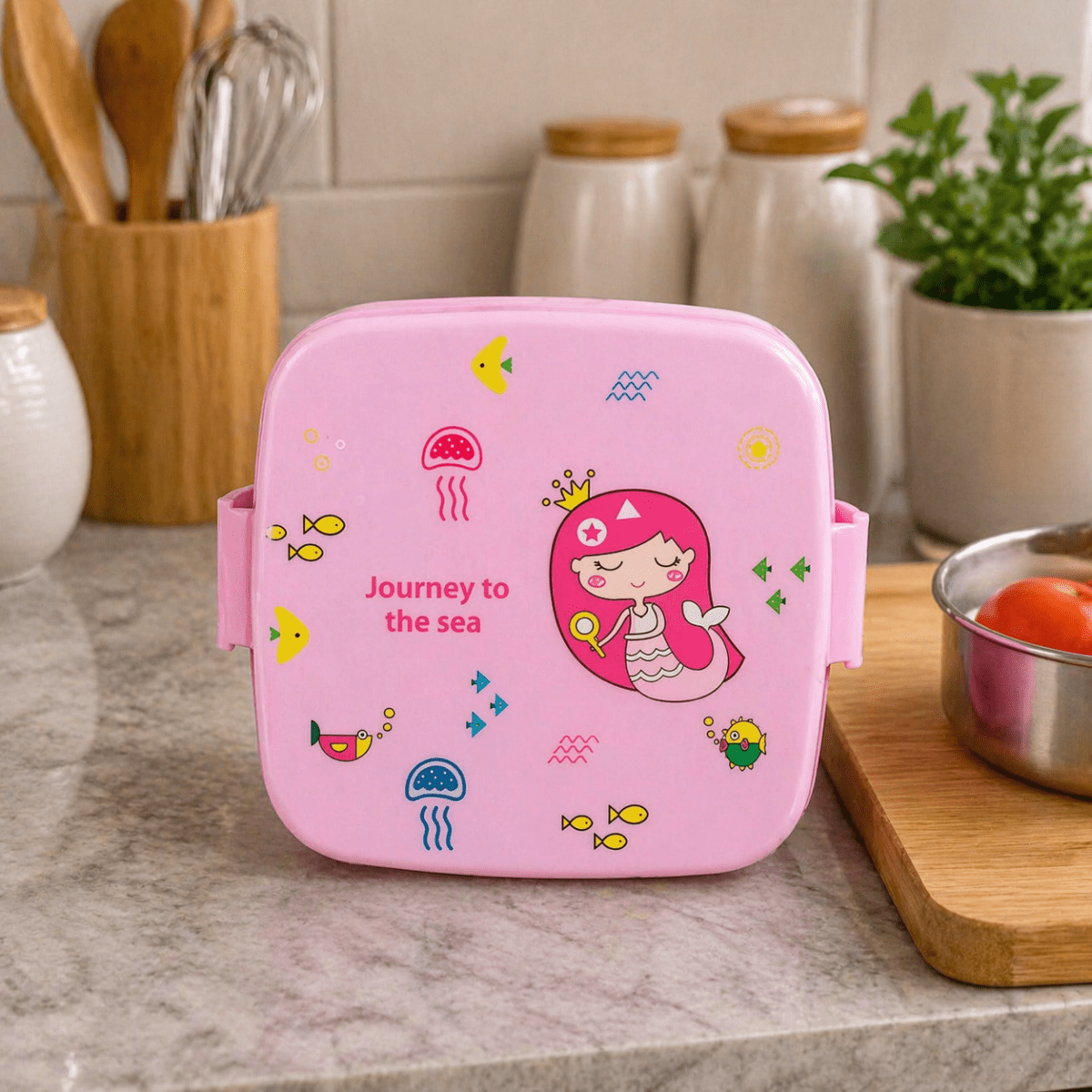 Pink Princess Double Layer Lunch Box – Leak Proof BPA-Free Meal Storage