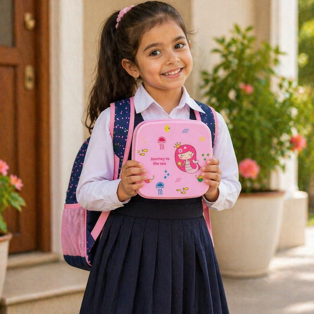 Pink Princess Double Layer Lunch Box – Leak Proof BPA-Free Meal Storage