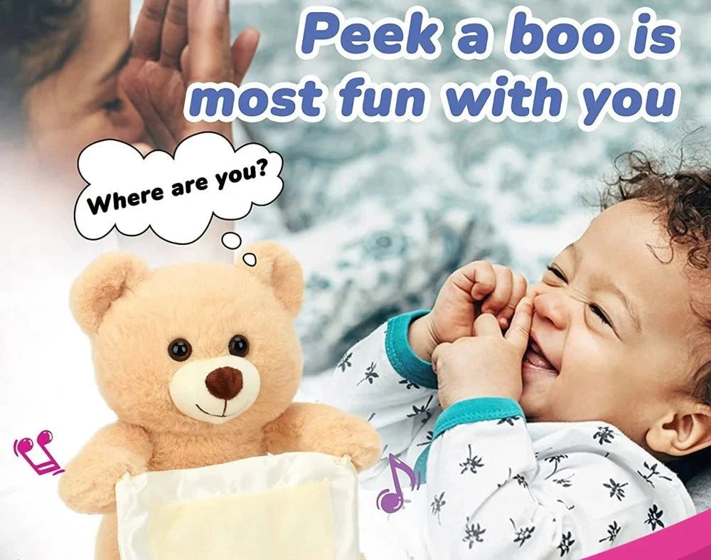 Playful Peek-a-Boo Stuffed Bear