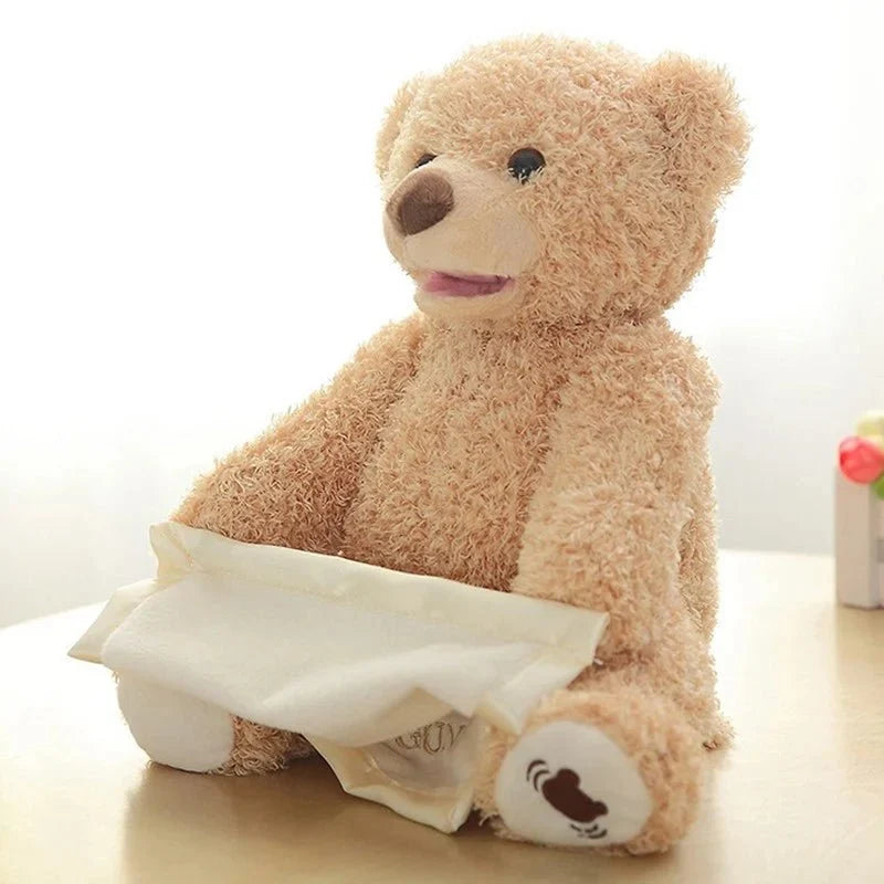 Playful Peek-a-Boo Stuffed Bear