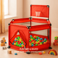 Hexagon Kids Playpen Tent with 30 Balls – Safe Indoor Ball Pit Play Area 🎪✨
