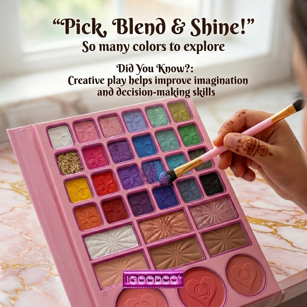 Princess Makeup Book Kit – Kids Foldable Eyeshadow Palette with Mirror 💖👑