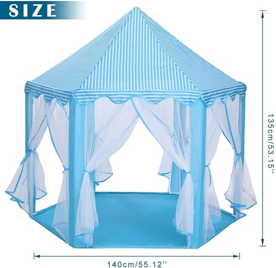 Princess Tent House with Fairy Lights – Royal Play Castle for Kids