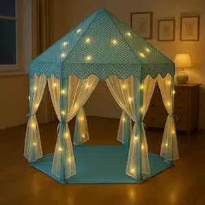 Princess Tent House with Fairy Lights – Royal Play Castle for Kids
