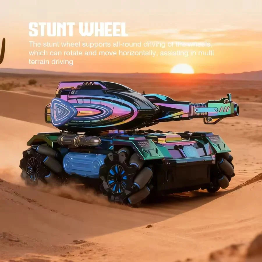 🚗 RC 2.4G Spray Stunt Tank – Light, Music & 4WD Action Beast