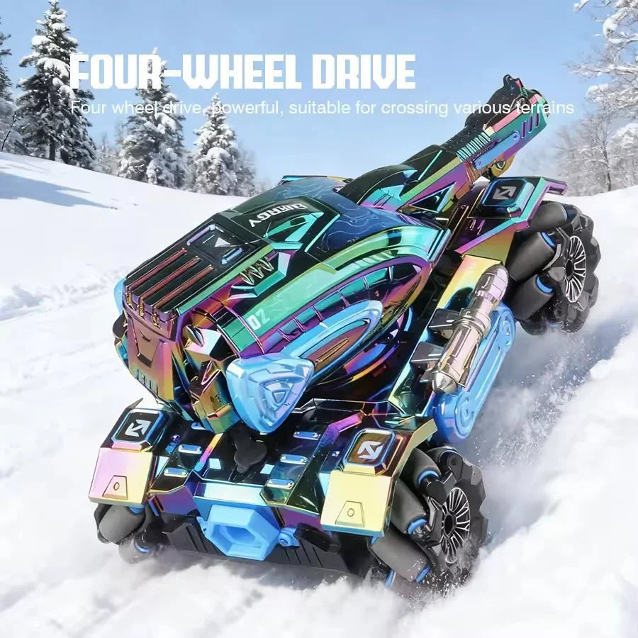 🚗 RC 2.4G Spray Stunt Tank – Light, Music & 4WD Action Beast