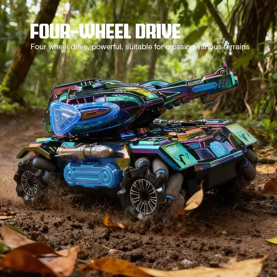 🚗 RC 2.4G Spray Stunt Tank – Light, Music & 4WD Action Beast