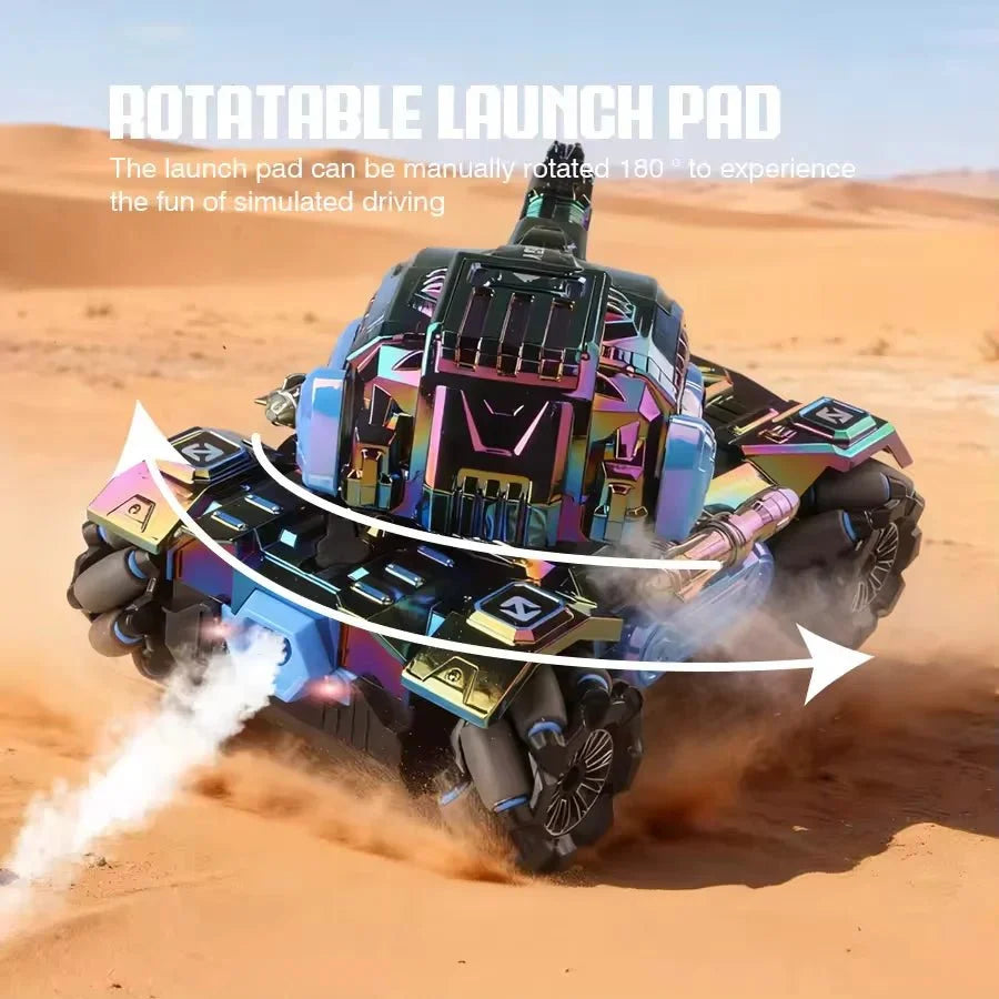 🚗 RC 2.4G Spray Stunt Tank – Light, Music & 4WD Action Beast