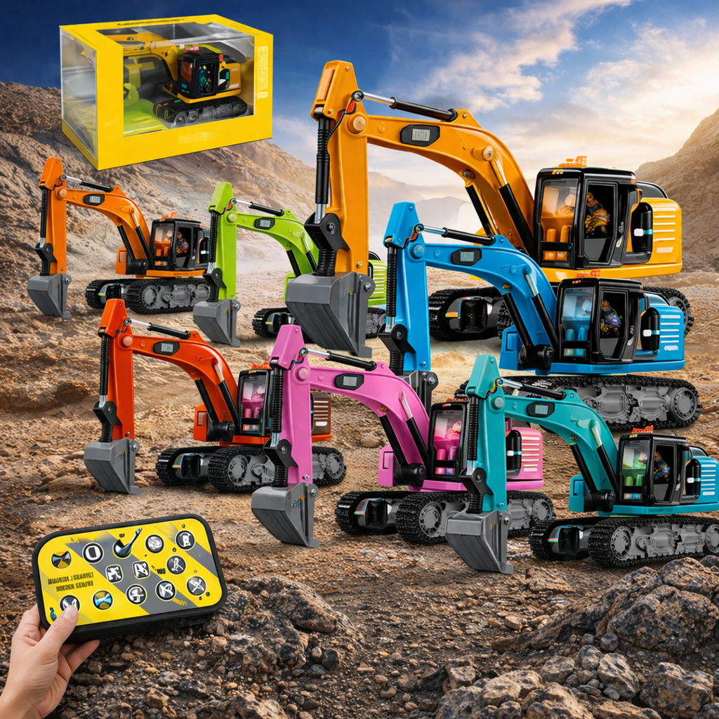 Remote Control Mini Excavator Construction – Remote Digger with Realistic Arm Movement