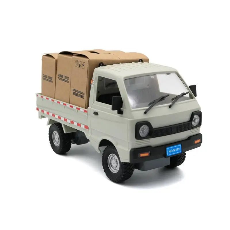 1:10 Rechargeable Remote Control Mini Pickup Truck with Cargo Boxes & LED Lights