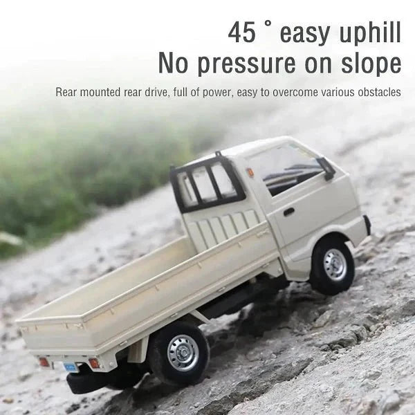 1:10 Rechargeable Remote Control Mini Pickup Truck with Cargo Boxes & LED Lights