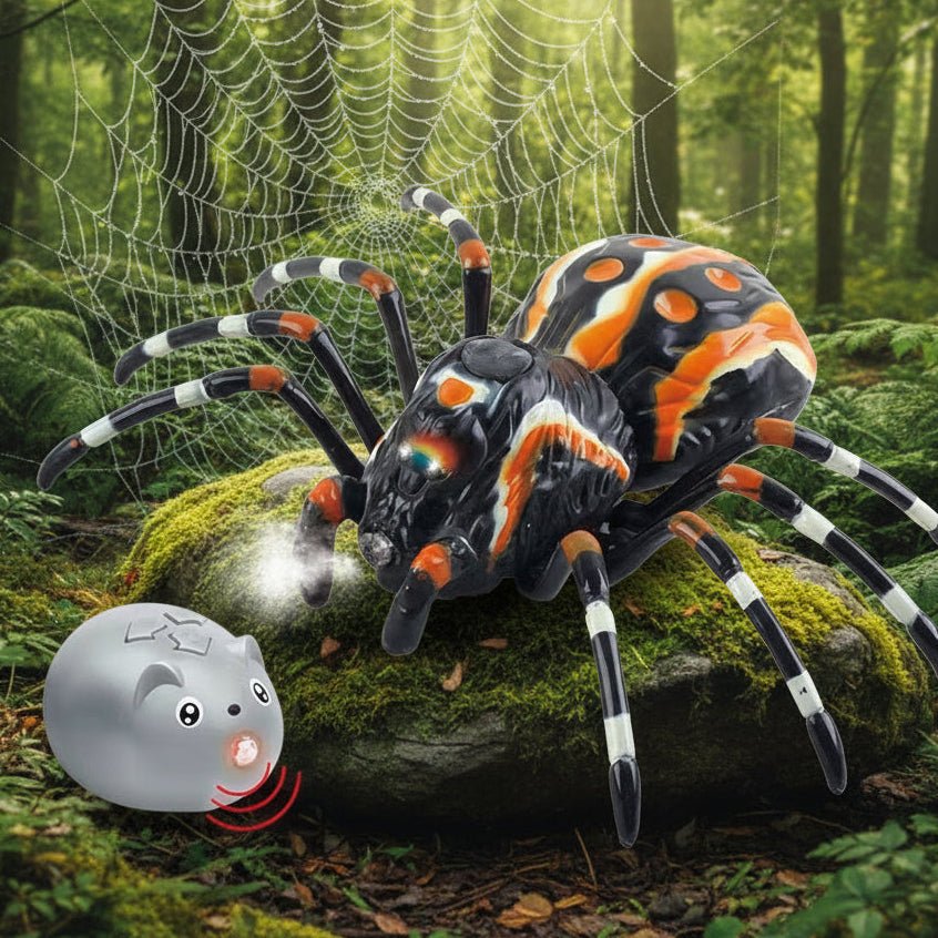 Remote Control Smoke Spider – Infrared Crawling Creature with Light-Up Eyes