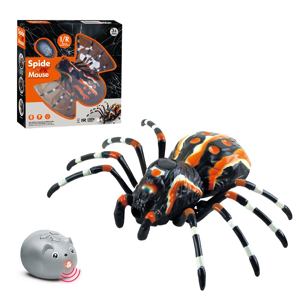 Remote Control Smoke Spider – Infrared Crawling Creature with Light-Up Eyes