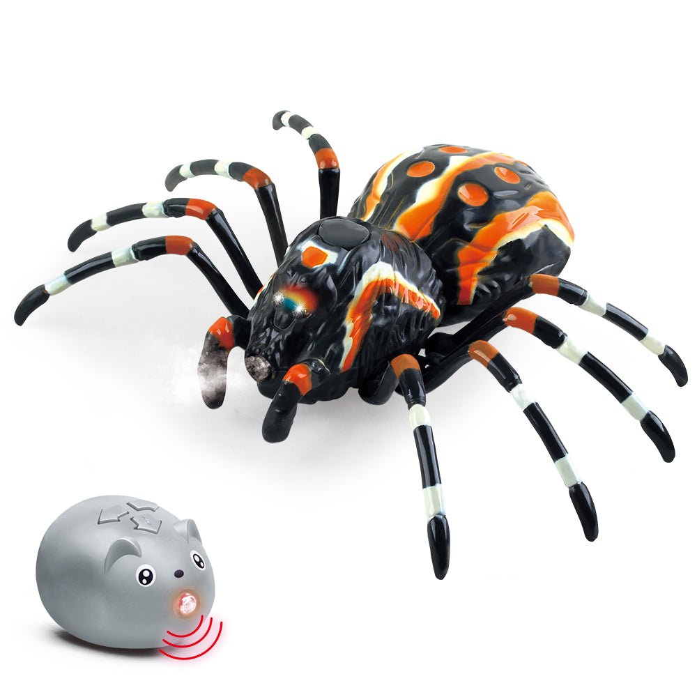 Remote Control Smoke Spider – Infrared Crawling Creature with Light-Up Eyes