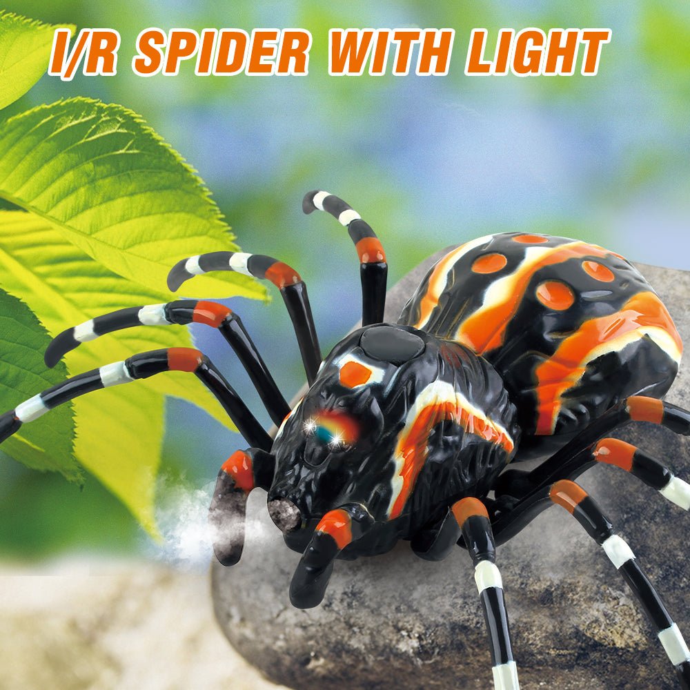 Remote Control Smoke Spider – Infrared Crawling Creature with Light-Up Eyes