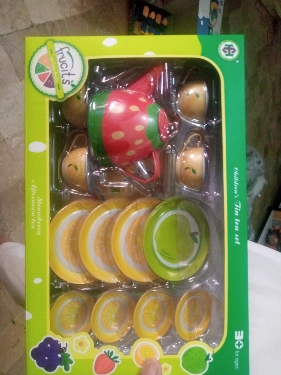 Fruity Metal Tea Set – 14 Pcs Kids Pretend Kitchen Play Set