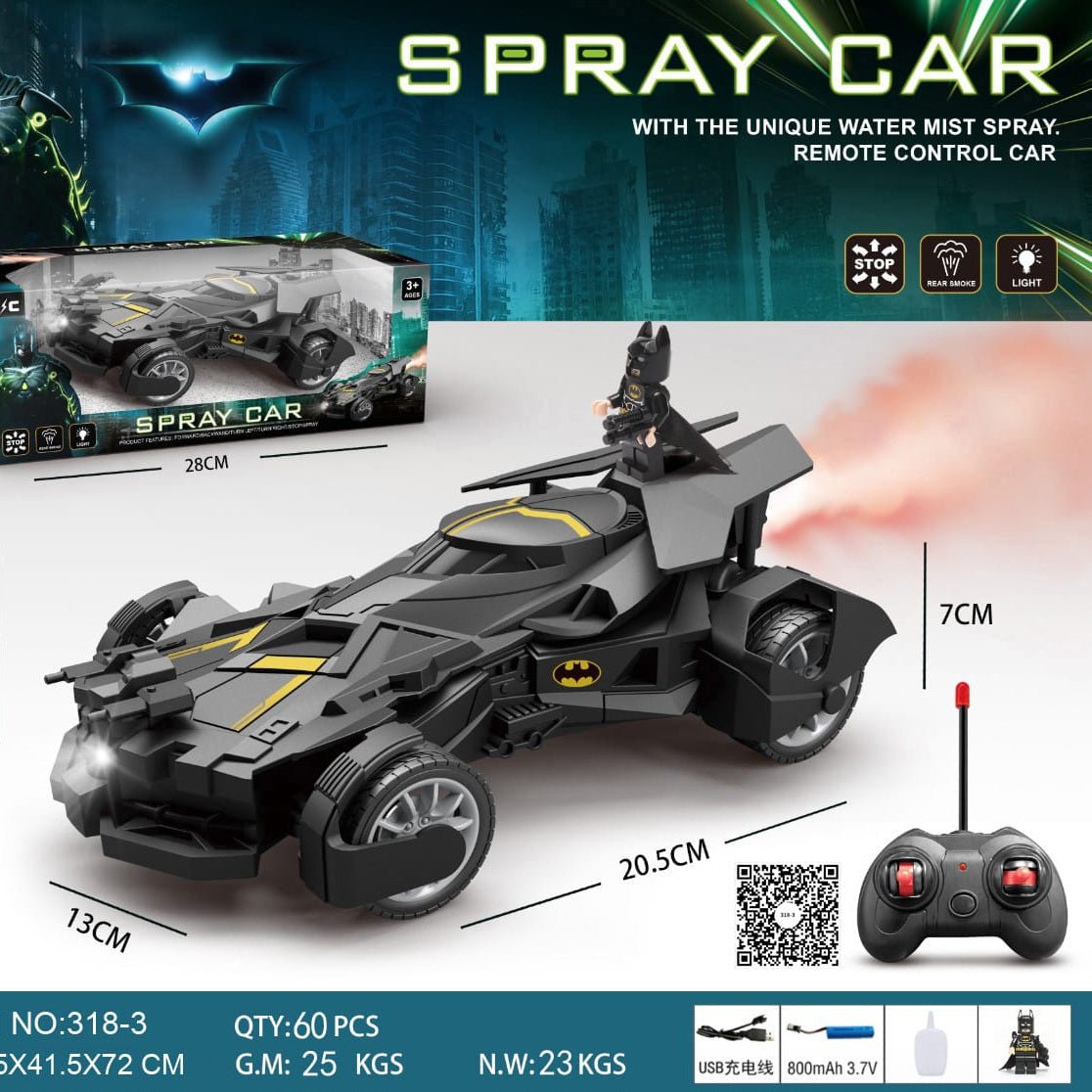 1:20 Scale Batman RC Spray Racing Car with Lights